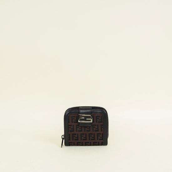 Fendi Brown Zucchino Vitello Compact Wallet