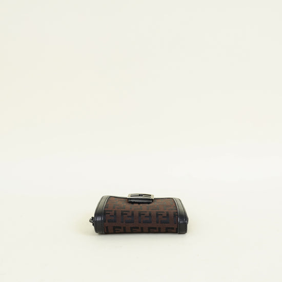 Fendi Brown Zucchino Vitello Compact Wallet