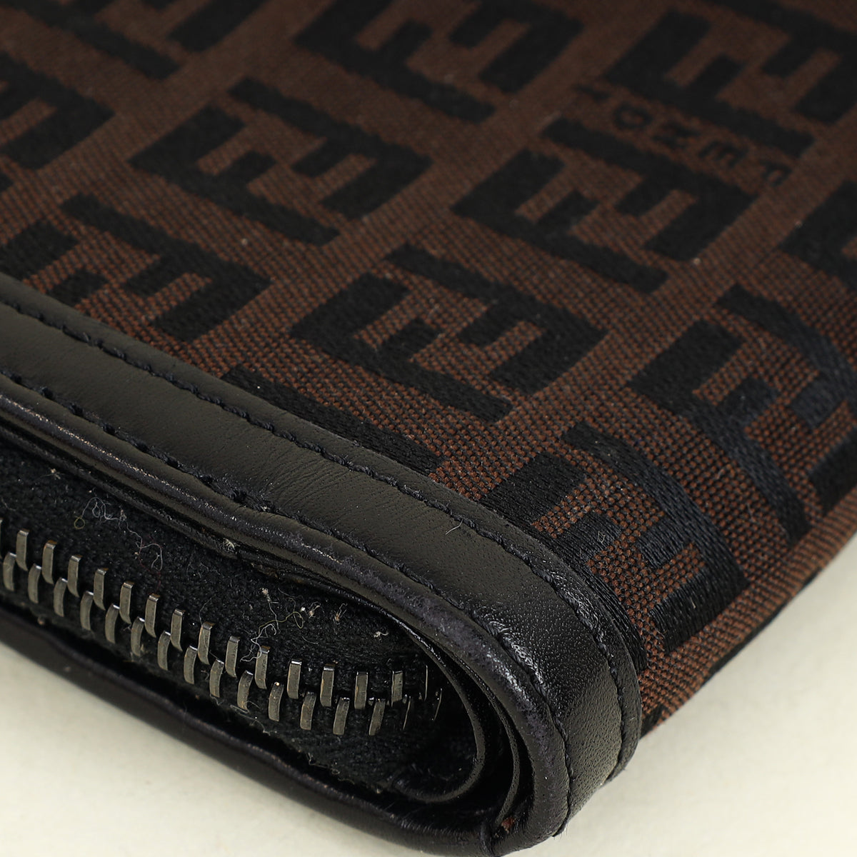 Fendi Brown Zucchino Vitello Compact Wallet