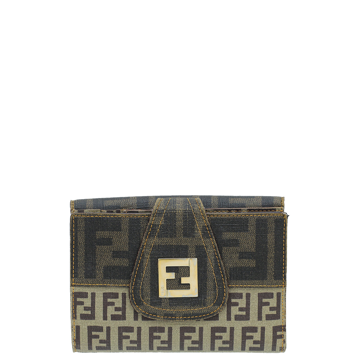 Fendi Bicolor Zucca Zucchino French Wallet-Fendi-THE CLOSET