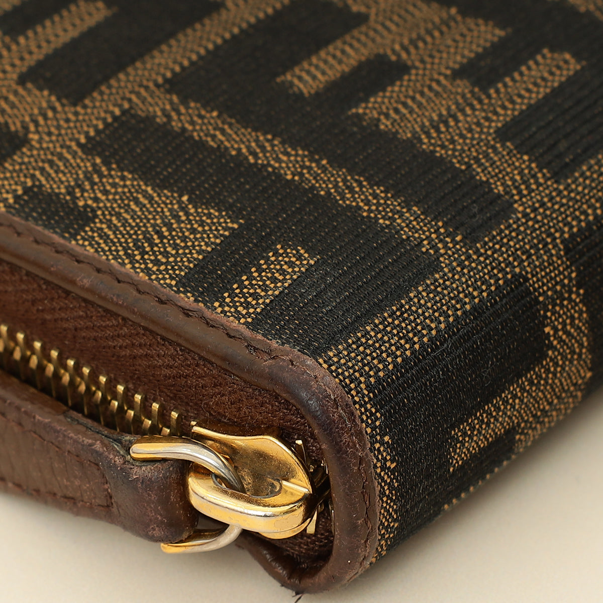 Fendi Tobacco Zucca Zip Around Long Wallet-Fendi-THE CLOSET