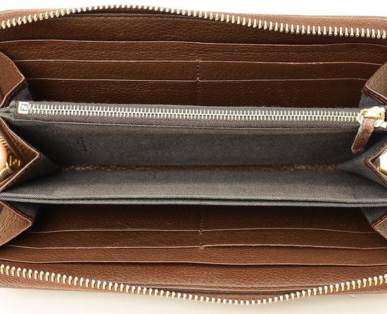 Fendi Tobacco Zucca Zip Around Long Wallet-Fendi-THE CLOSET