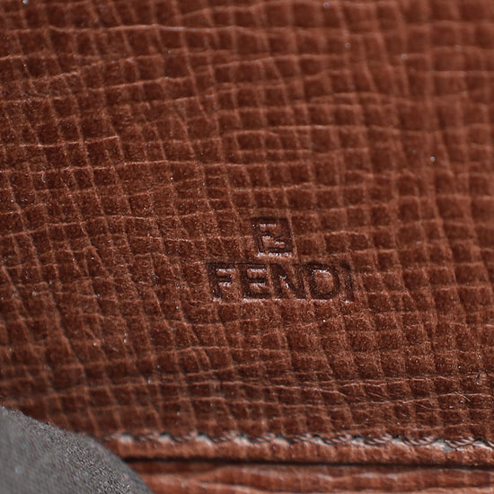 Fendi Tobacco Zucca Zip Around Wallet