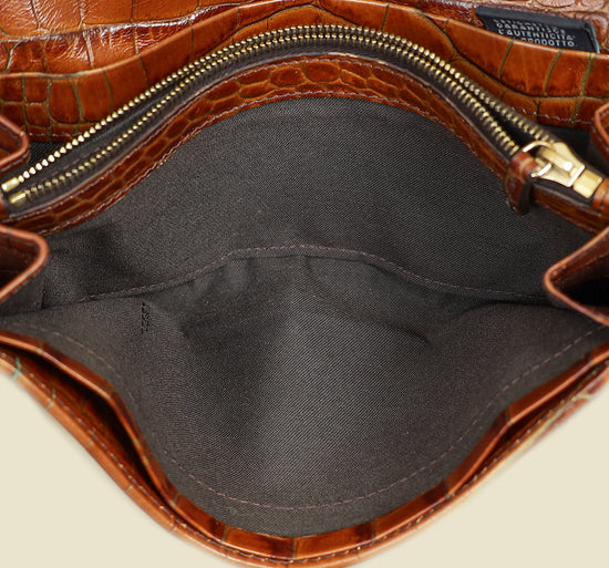 Fendi Bicolor Zucca Croco Embossed Continental Wallet