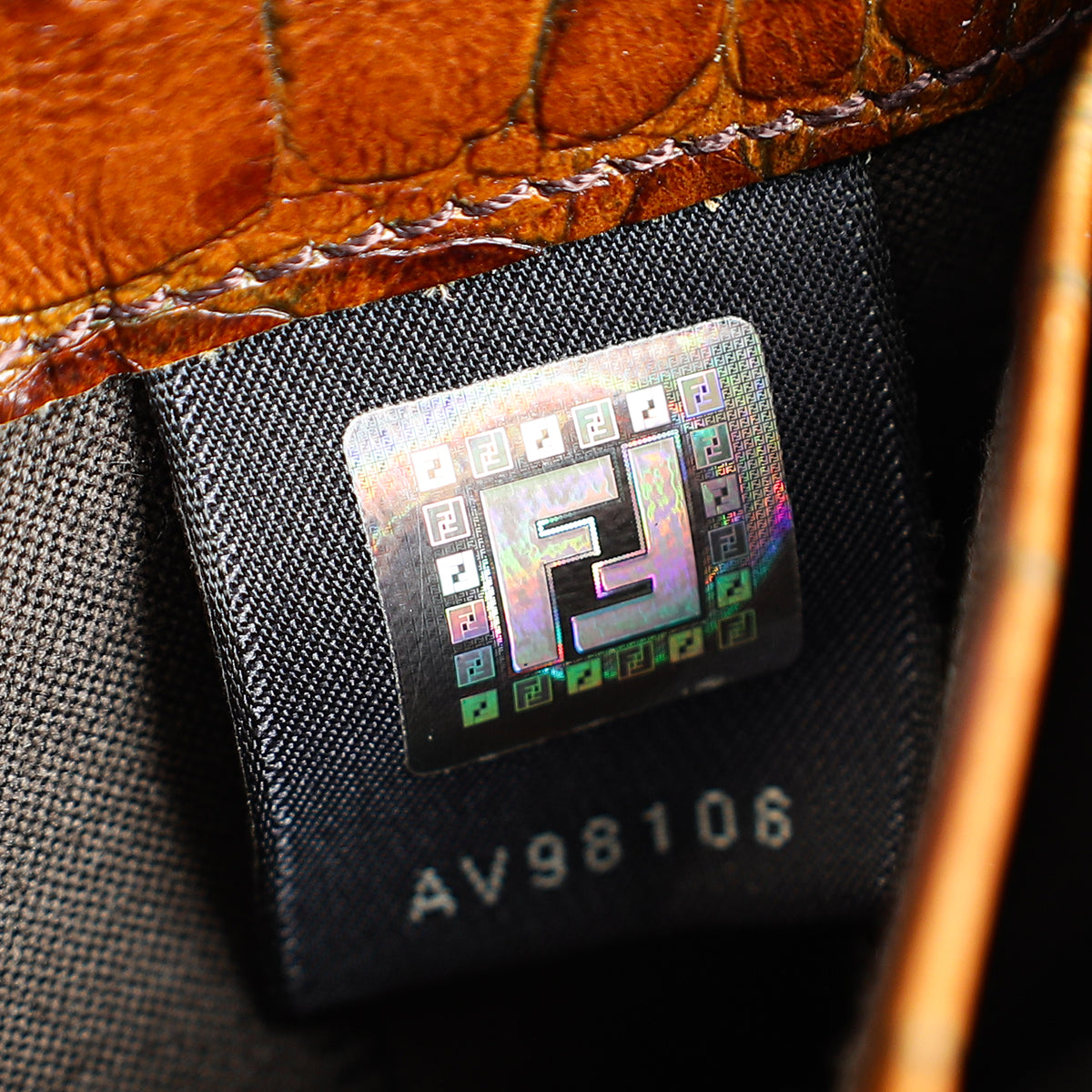 Fendi Bicolor Zucca Croco Embossed Continental Wallet