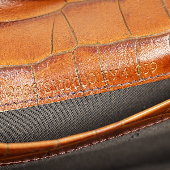 Fendi Bicolor Zucca Croco Embossed Continental Wallet