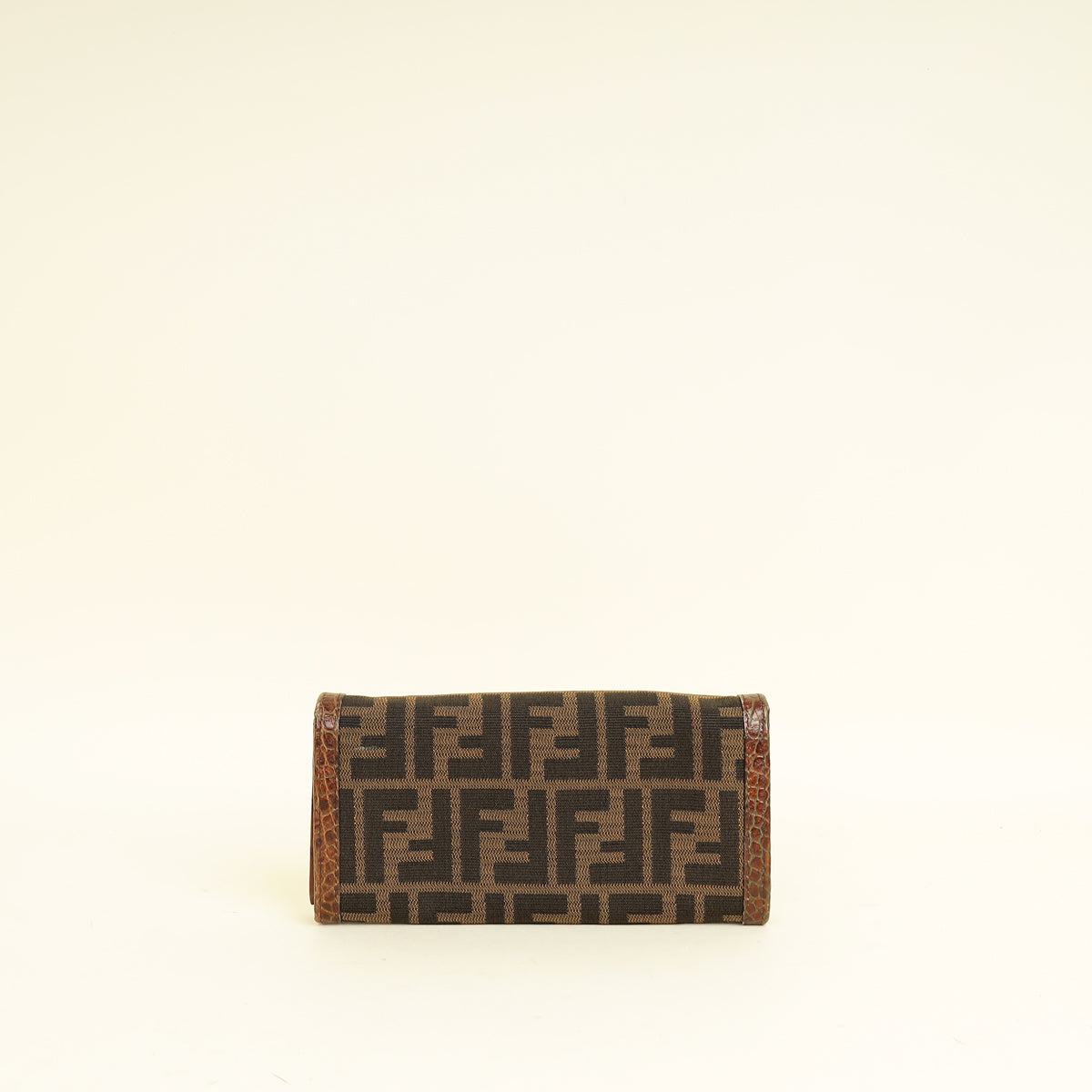 Fendi Bicolor Zucca Croco Embossed Continental Wallet