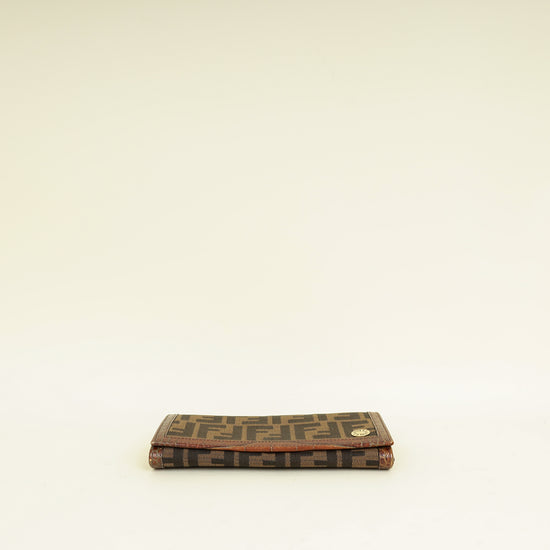 Fendi Bicolor Zucca Croco Embossed Continental Wallet