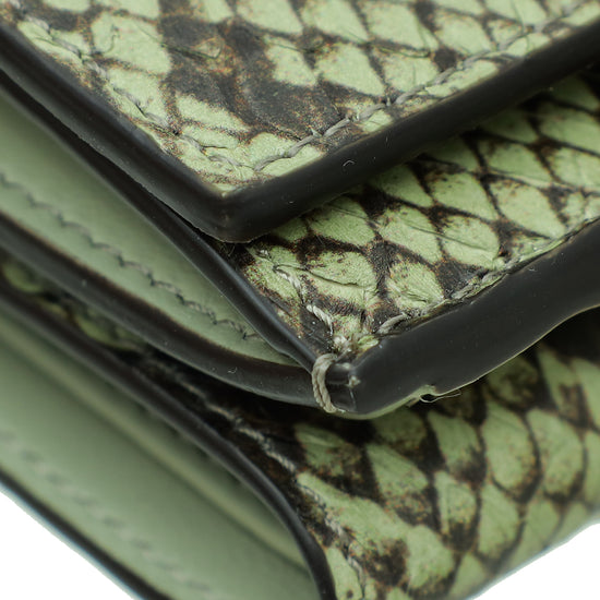 Fendi Green Tea Elaphe Micro Trifold Wallet