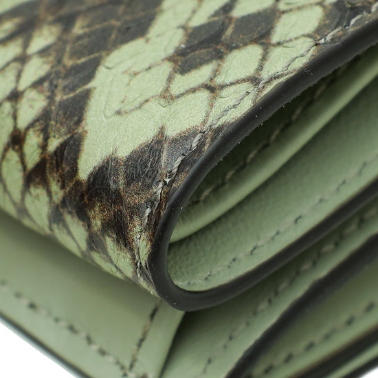 Fendi Green Tea Elaphe Micro Trifold Wallet