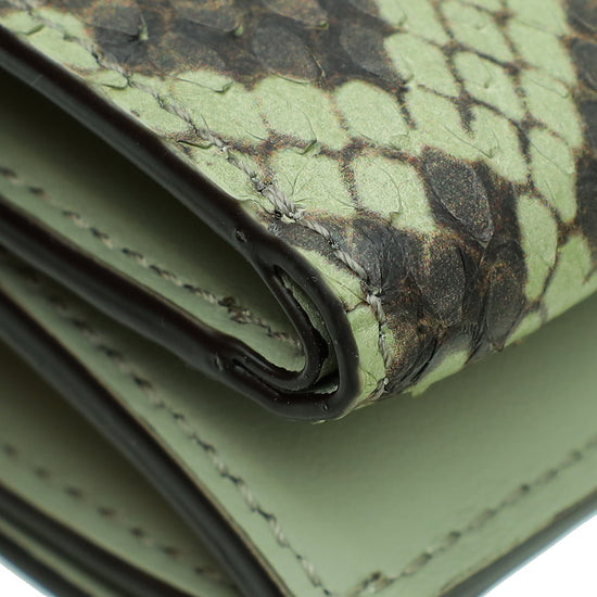 Fendi Green Tea Elaphe Micro Trifold Wallet