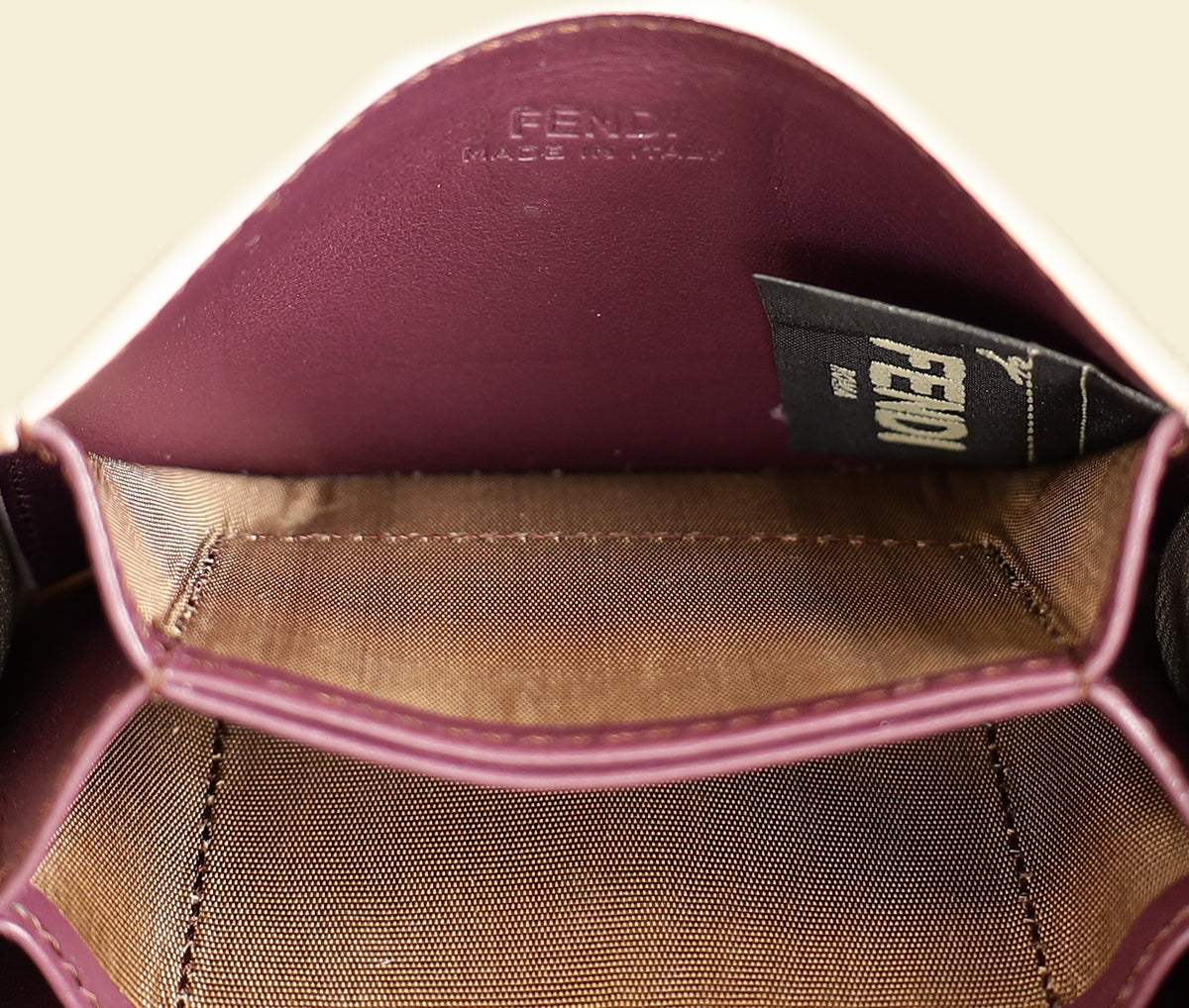 Fendi Grey Single Stud Gusseted Card Holder