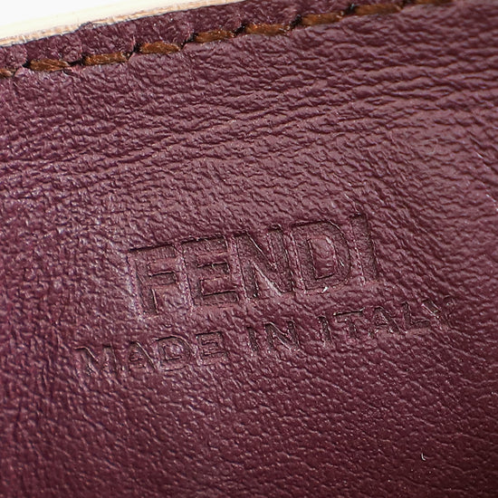 Fendi Grey Single Stud Gusseted Card Holder
