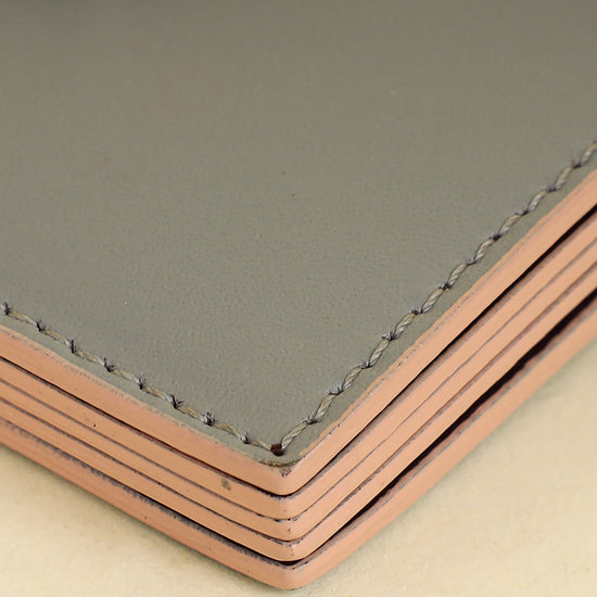 Fendi Grey Single Stud Gusseted Card Holder