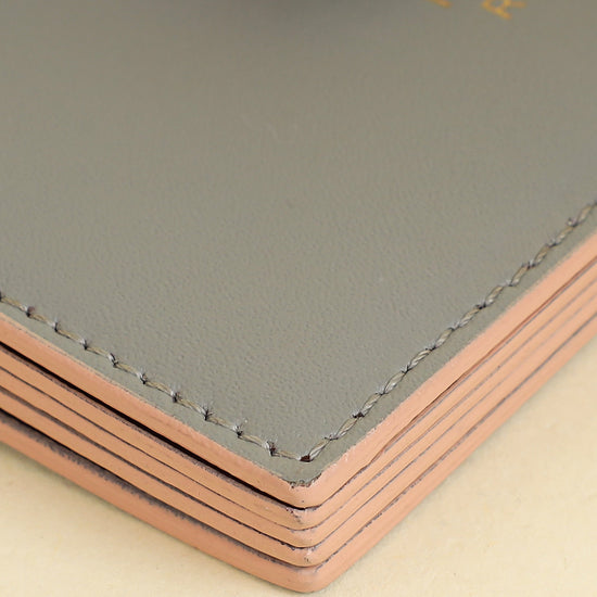 Fendi Grey Single Stud Gusseted Card Holder