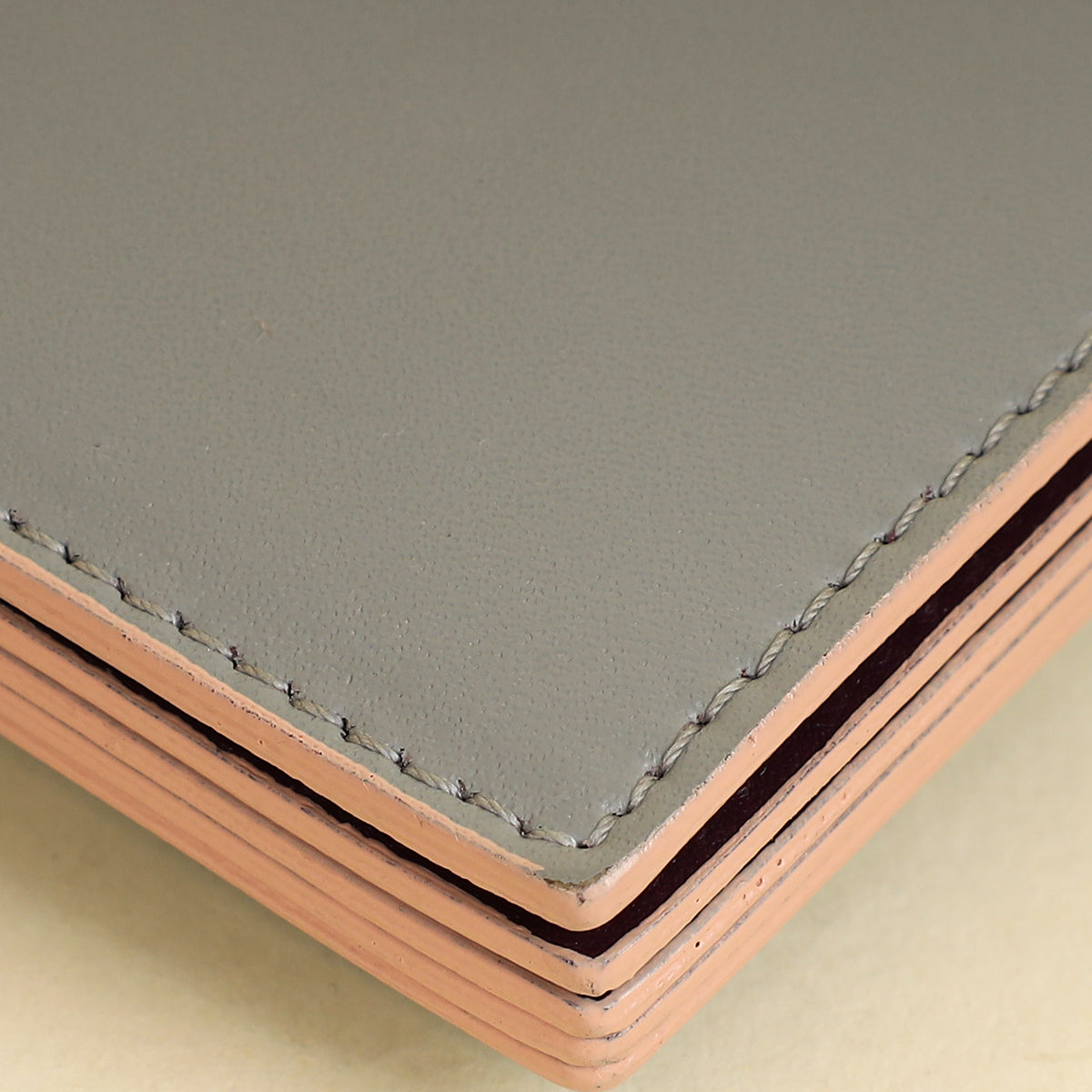 Fendi Grey Single Stud Gusseted Card Holder