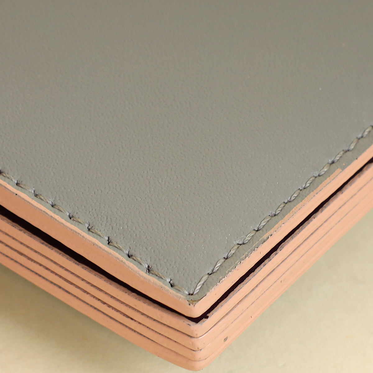 Fendi Grey Single Stud Gusseted Card Holder