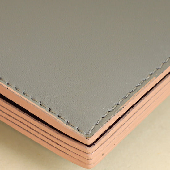 Fendi Grey Single Stud Gusseted Card Holder