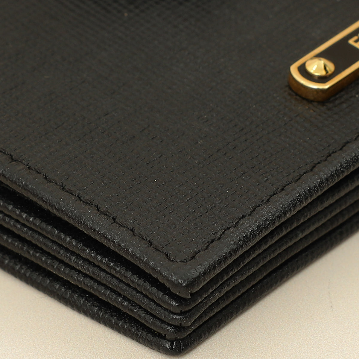 Fendi Black Logo Gusseted Card Holder-Fendi-THE CLOSET