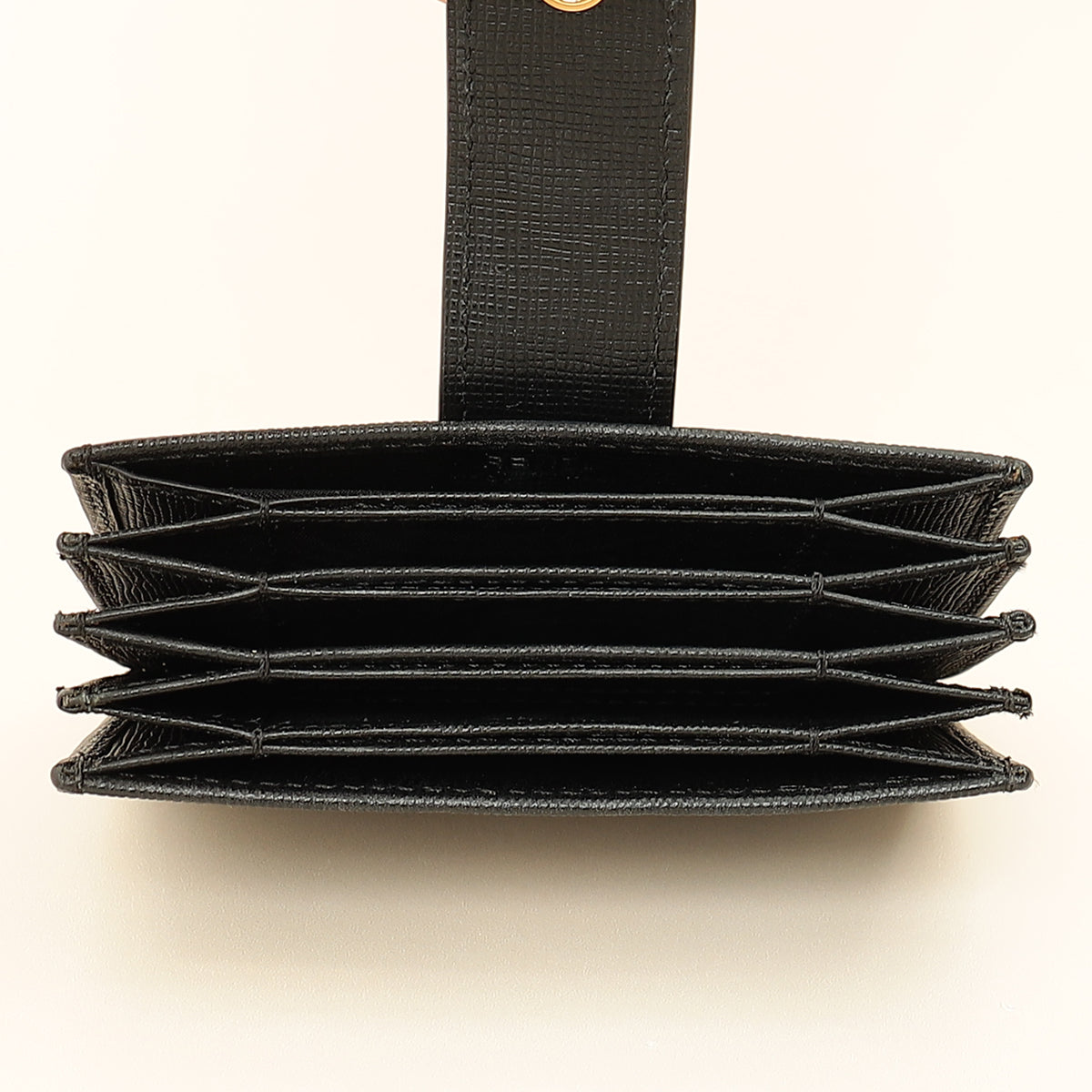 Fendi Black Logo Gusseted Card Holder-Fendi-THE CLOSET