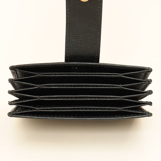 Fendi Black Logo Gusseted Card Holder-Fendi-THE CLOSET