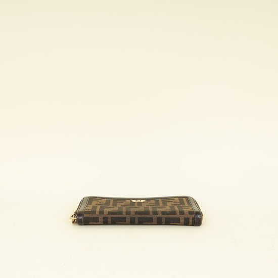 Fendi Tobacco Zucca Zip Around Wallet