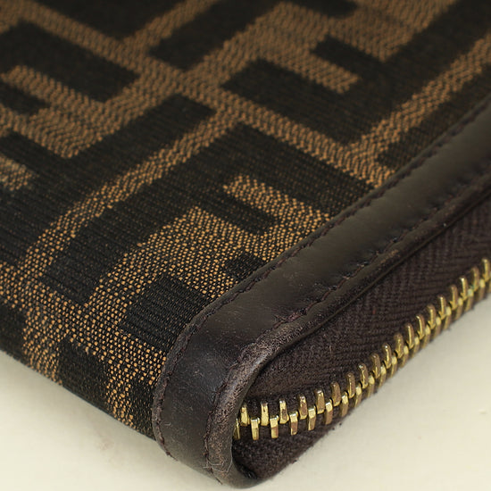 Fendi Tobacco Zucca Zip Around Wallet