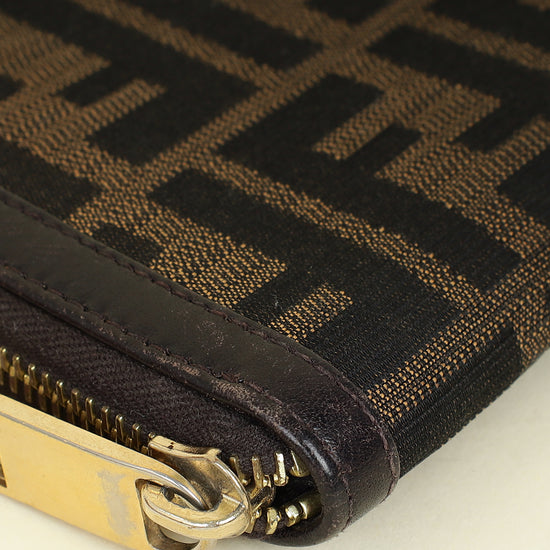 Fendi Tobacco Zucca Zip Around Wallet