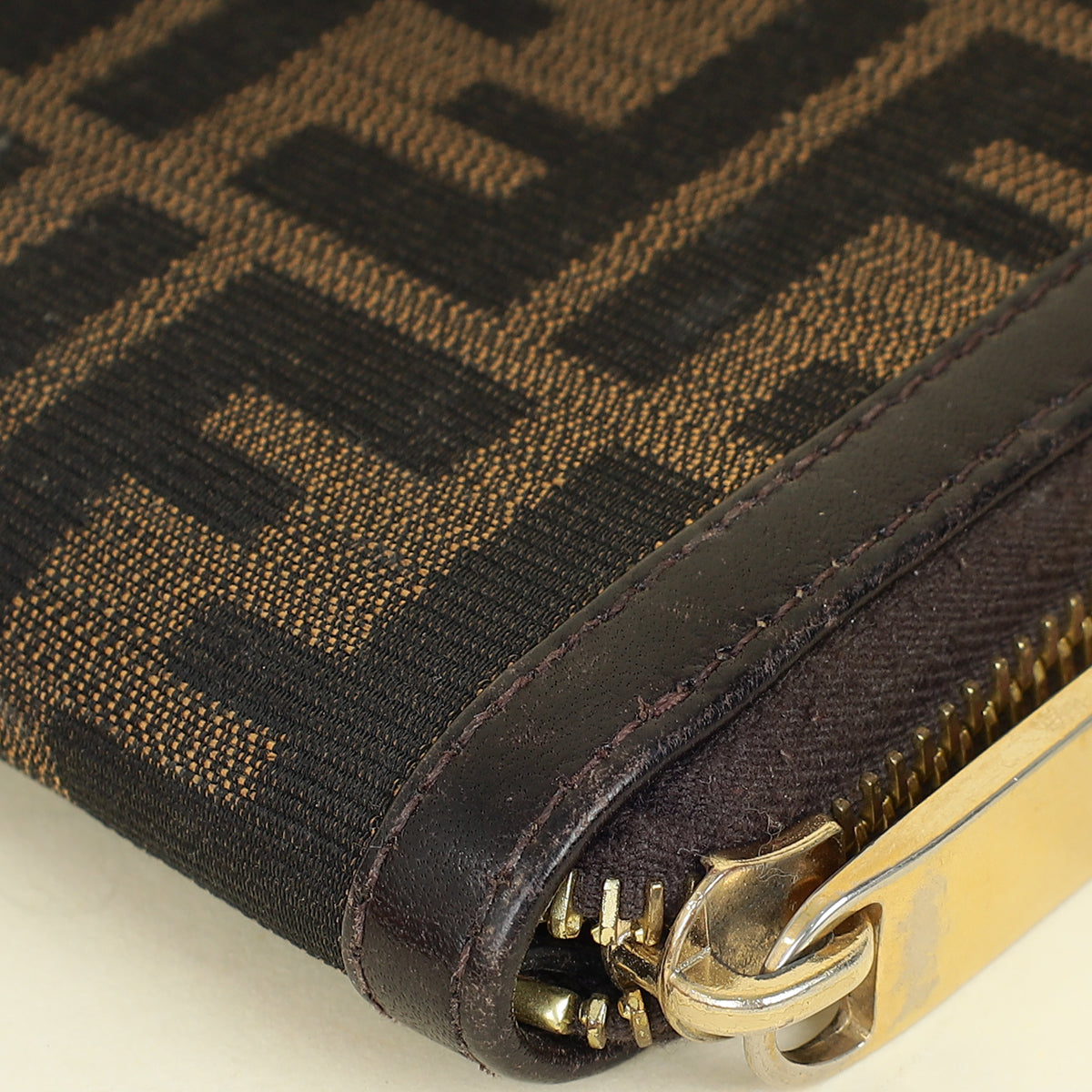 Fendi Tobacco Zucca Zip Around Wallet