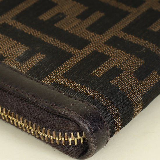 Fendi Tobacco Zucca Zip Around Wallet