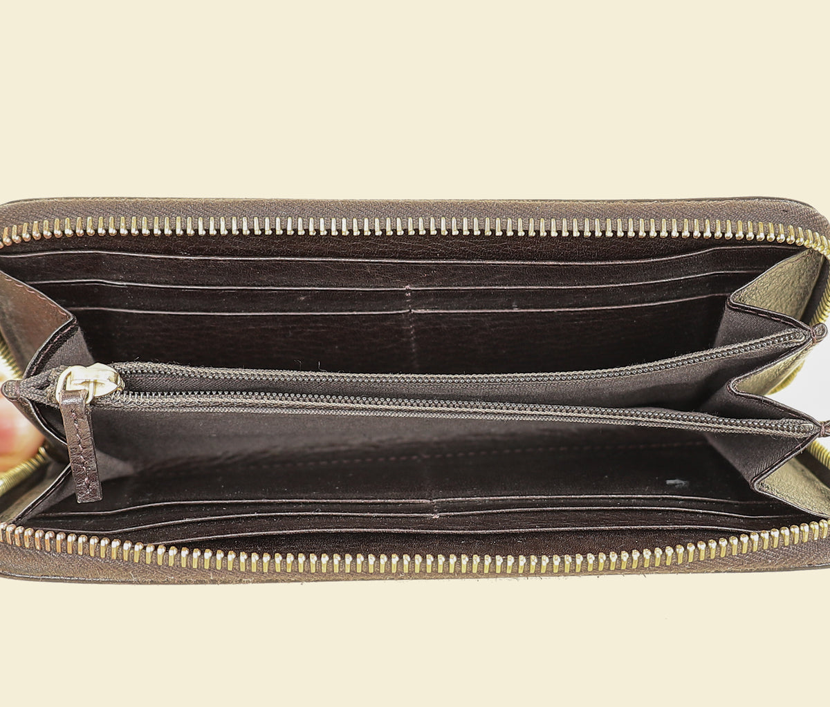 Fendi Tobacco Zucca Zip Around Wallet