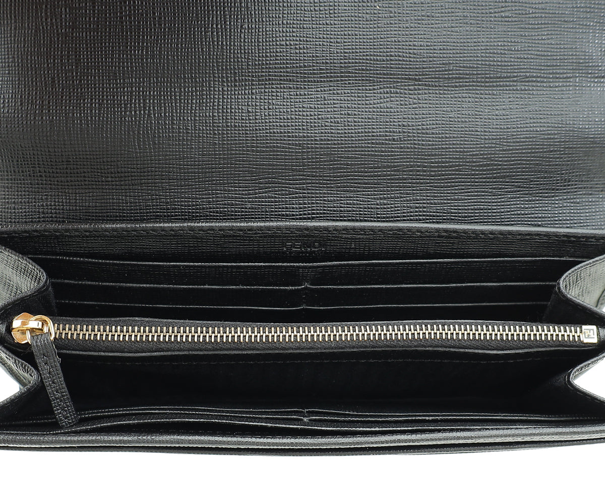 Fendi Black 2 Jours Continental Wallet