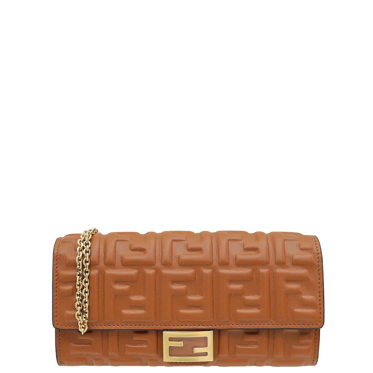 Fendi Caramel Baguette Continental Wallet on Chain-Fendi-THE CLOSET