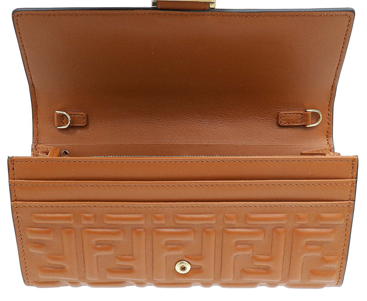 Fendi Caramel Baguette Continental Wallet on Chain-Fendi-THE CLOSET