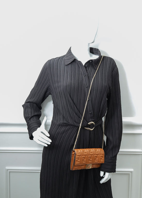 Fendi Caramel Baguette Continental Wallet on Chain-Fendi-THE CLOSET