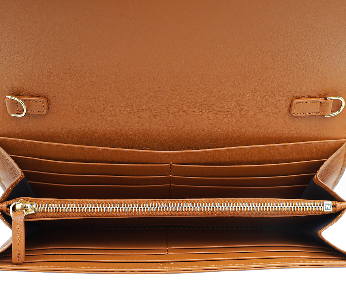 Fendi Caramel Baguette Continental Wallet on Chain-Fendi-THE CLOSET