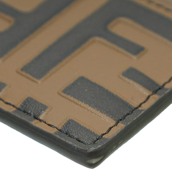 Fendi Brown FF Zucca Flat Card Case