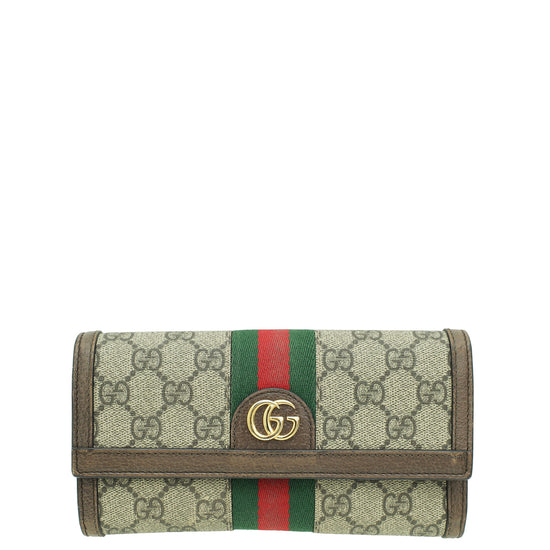 Gucci Bicolor GG Supreme Ophidia Continental Wallet