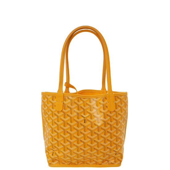 Goyard Yellow Goyardine Mini Anjou Reversible Bag