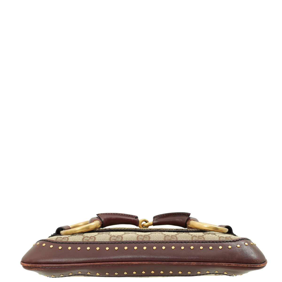 Gucci Bicolor GG Studded Horsebit Chain Clutch Bag