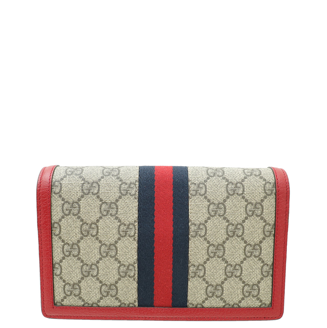 Gucci Bicolor GG Supreme Web Queen Margaret Chain Wallet-Gucci-THE CLOSET