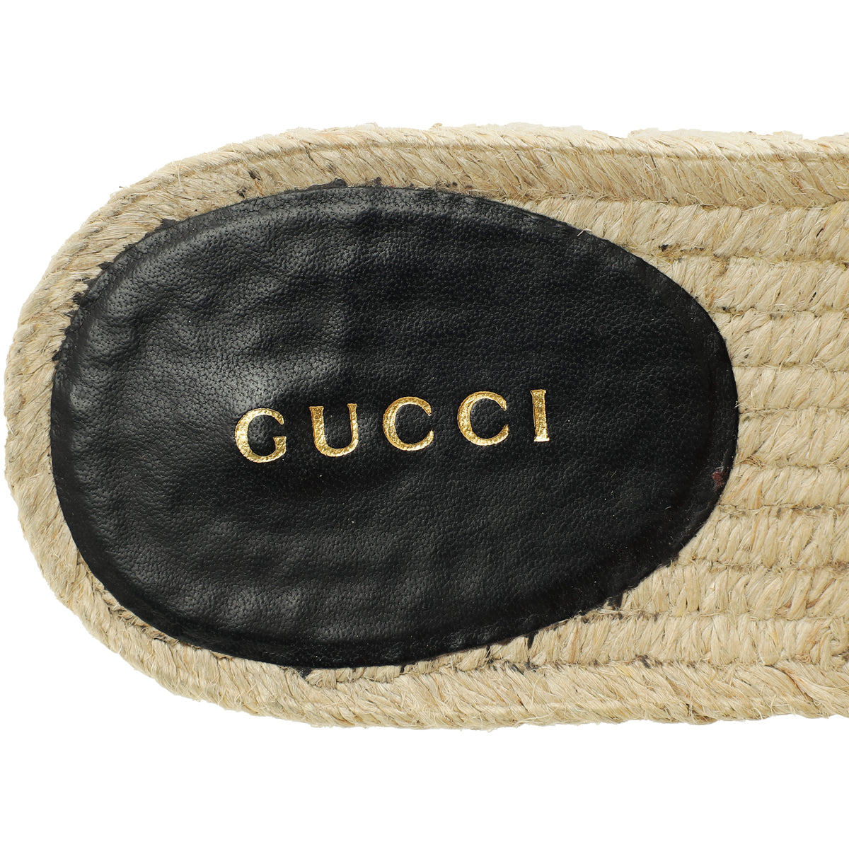 Gucci Black GG Marmont Espadrille Slide Sandals 37