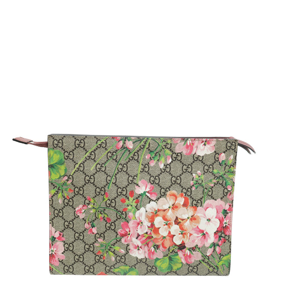 Gucci Multicolor GG Supreme Blooms Large Cosmetic Case