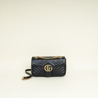 Gucci Black GG Marmont Medium Shoulder Bag