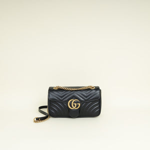 Gucci Black GG Marmont Medium Shoulder Bag