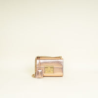 Gucci Metallic Pink Gold Middle East Exclusive Python Padlock Chain Small Shoulder Bag