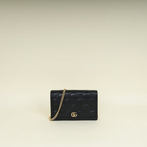 Gucci Black GG Matelasse Wallet on Chain