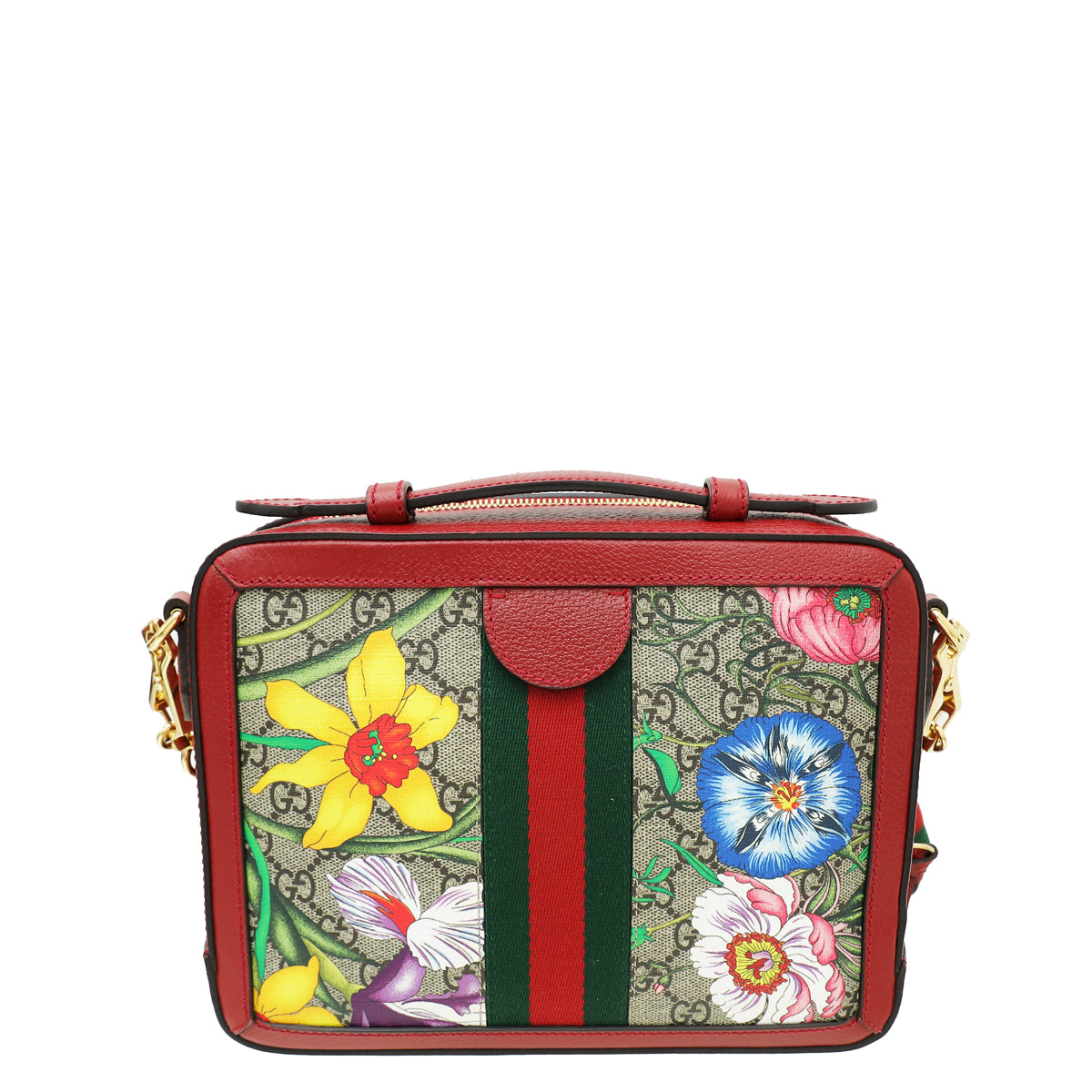 Gucci Red GG Supreme Ophidia Floral Small Bag-Gucci-THE CLOSET