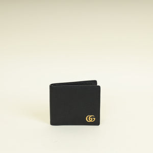 Gucci Black GG Marmont Bi-fold Card Case Wallet