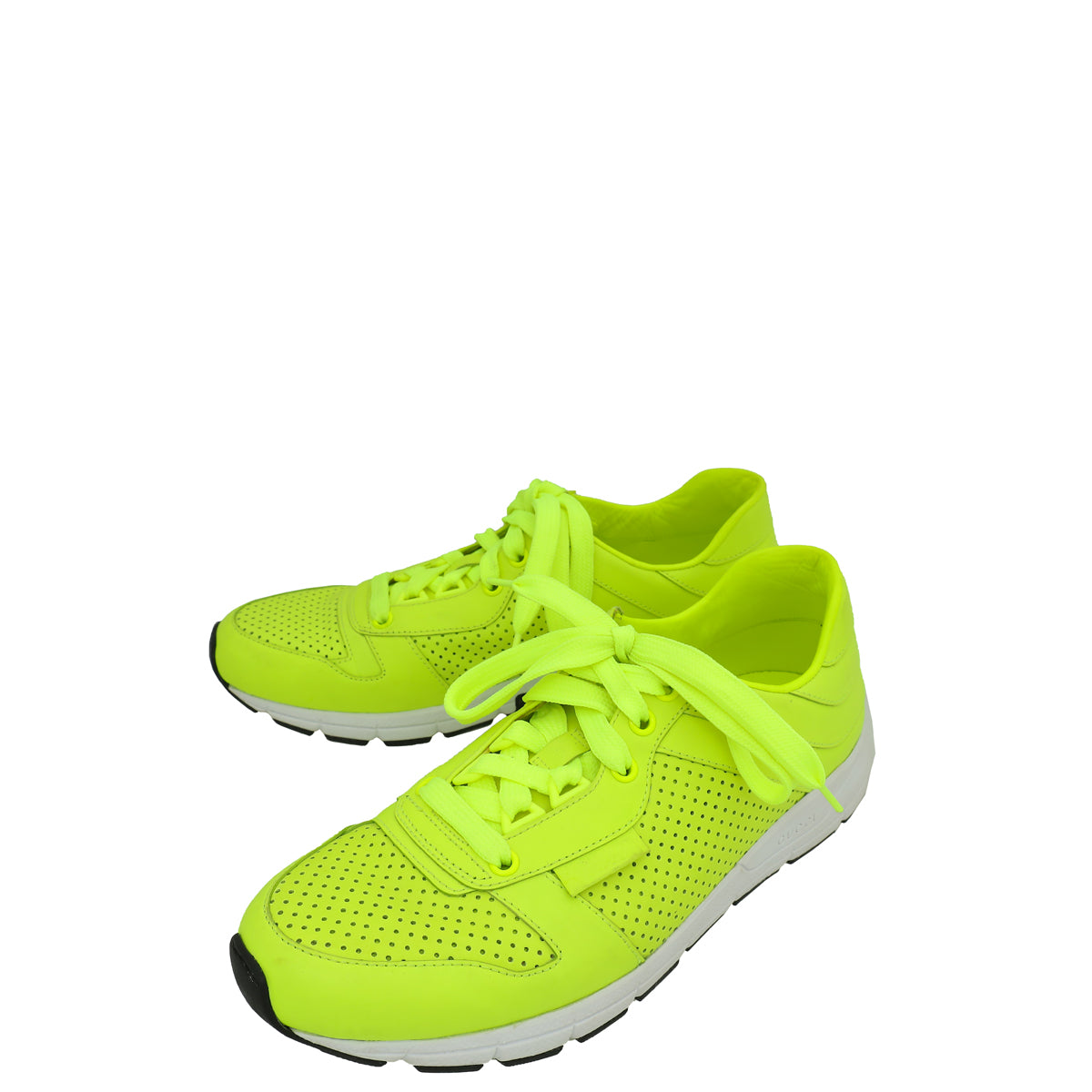 Gucci Neon Green Perforated High Top Sneaker 39-Gucci-THE CLOSET